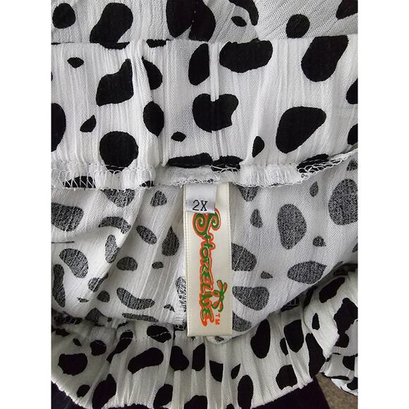 Shoreline 100% Rayon White Black Polka Dots Lightweight Women's Pants 2X - Picture 3 of 4